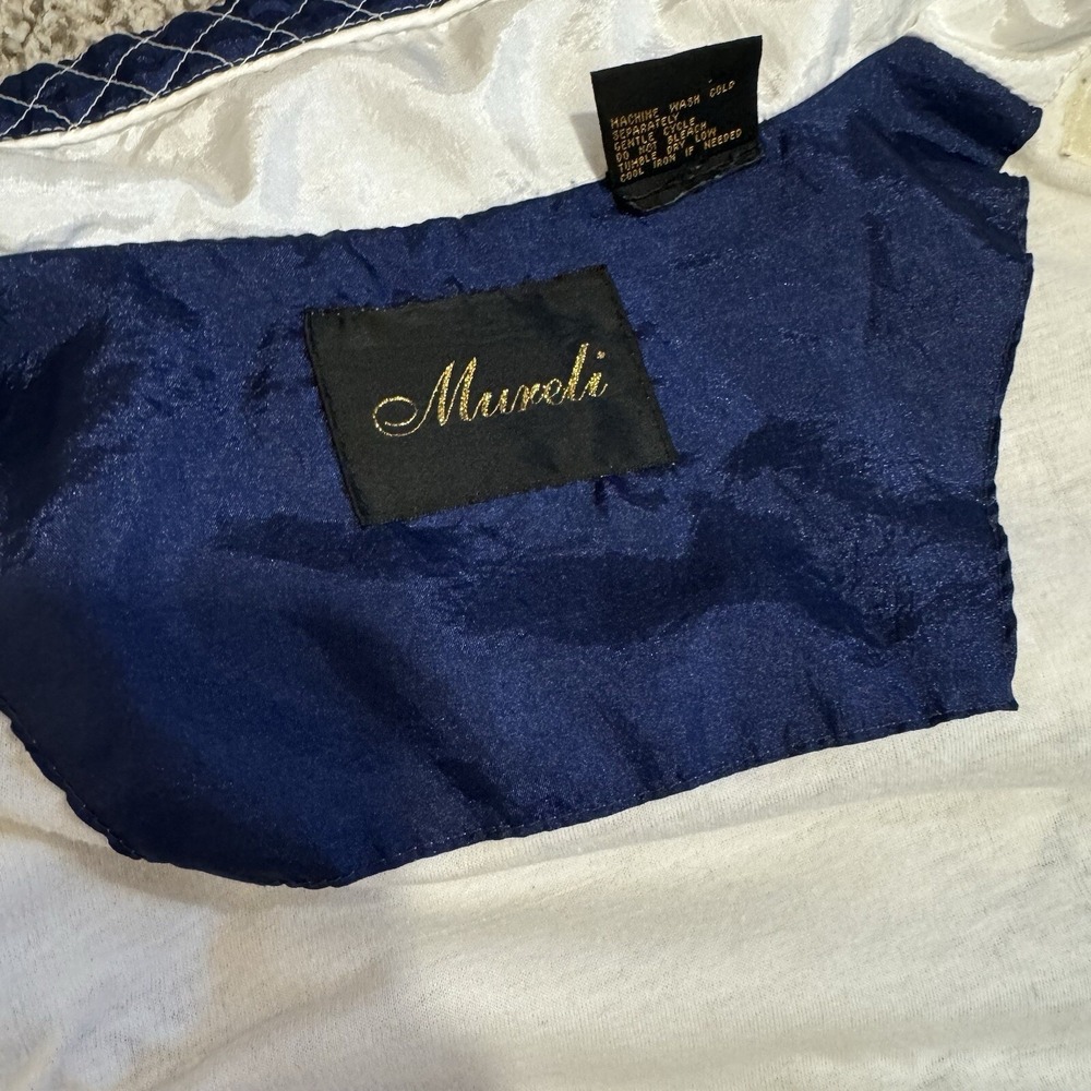 VTG Mureli 90s Colorblock Windbreaker Jacket Womens XL Blue/white Metal Loop - Picture 6 of 7
